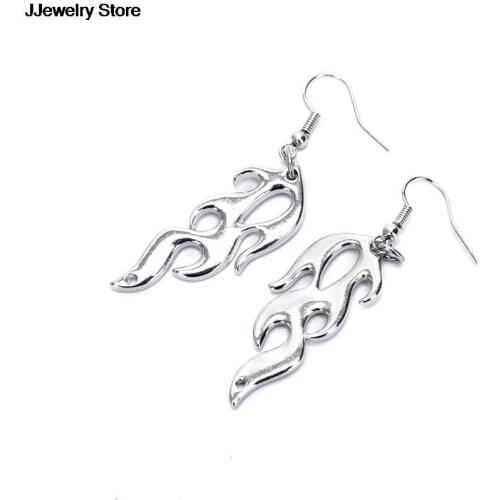 1Pair Hip Hop Flame Earrings Streetwear Fashion Punk Style Earrings for Women Men Party Jewelry HOT SALE