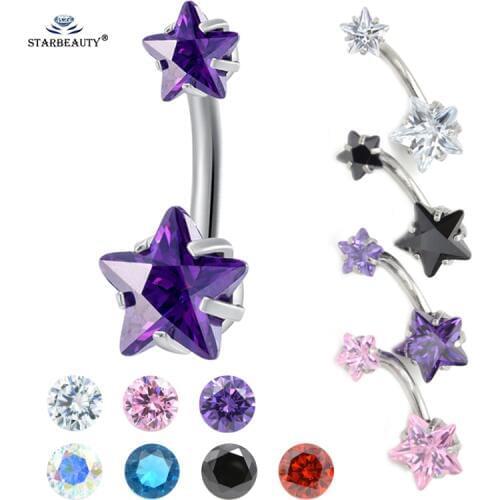 1pc Couple Star Belly Piercing Ombligo Belly Button Rings Navel Piercing Nombril White Belly Ring Helix Earrings Body Jewelry