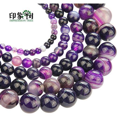 10pcs 4/6/8/10/12mm Pick Size Purple Stripe Agates Gem Bead Loose Stone Sardonyx Agates Druzy Bead DIY Jewelry Making 2042