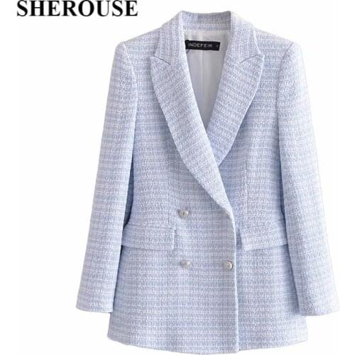 2021 New Women Textured Checkered Blazers Buttoned Long Sleeve Loose Oversize Blazers Chic Lady Fashion Casual Women Clothes