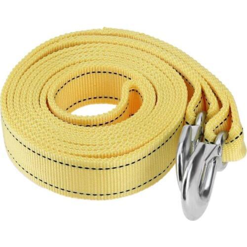 4m/13ft 5 Tons Car Van Tow Rope Heavy Duty Road Recovery Pull Towing Strap Reinforced Casting Winch with Hooks
