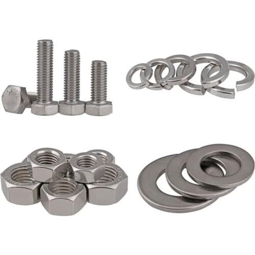 510pcs Stainless steel Hexagon Screw with Nut Washer Set M4/M5/M6 Construction Fasteners