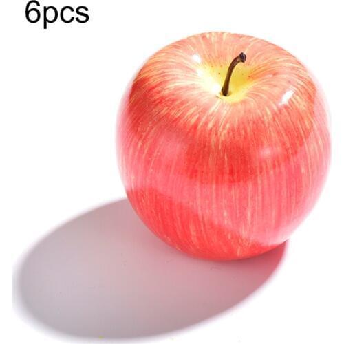 6pcs/set Simulation Fruits Artificial Red Apples/Green Apples/Pears Fake Home Kitchen Cabinet Decoration Ornament Craft