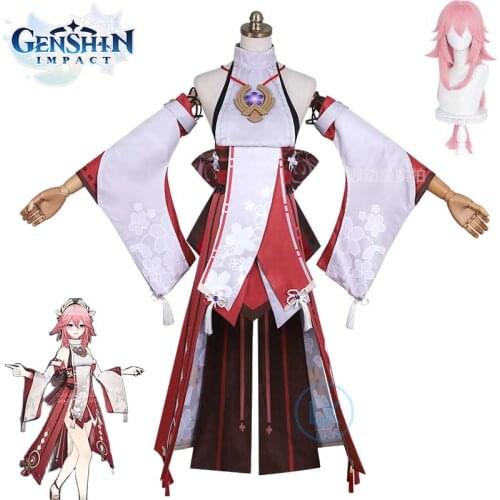Anime Game Genshin Impact Cosplay Costume Yae Lovely Game Suit Uniform Halloween Carnival Party Outfit