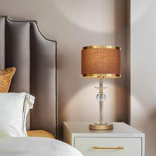Free Shipping Modern Crystal Table Lamp Bedside Lamp For Living Room Creative and Cozy Light Luxury and Simplicity Lighting