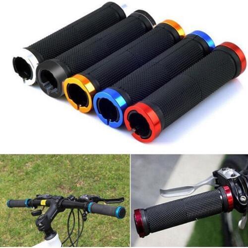 High Quality New Mountain Bike Handlebar Cover Anti-Slip Soft Rubber Handle Bar Grips Double Lock Dead Handle Bike Accessories