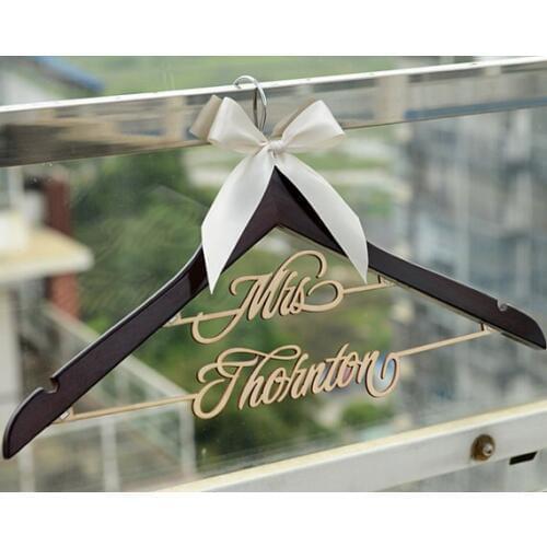 Rustic Wedding Hanger for bride, Custom Wedding Dress Hangers ,Bridal Shower Gift, personalized bride name hanger