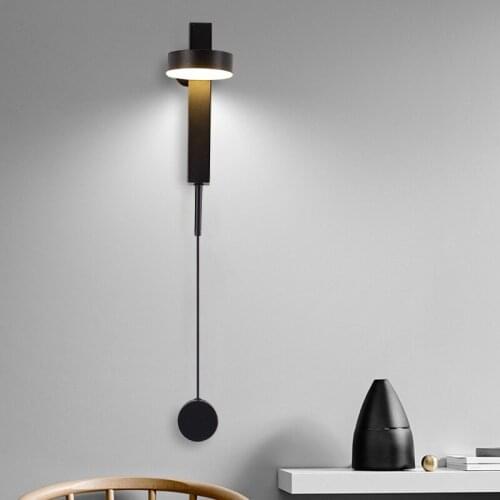 Nordic Black long wall lamp adjustable light simple creative living room lamp corridor corridor bedroom reading bedside lamp