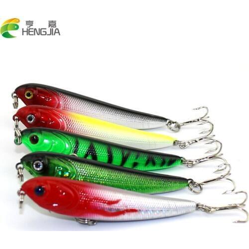 HENGJIA 30PCS Pencil Lure 7cm 5.7g Fishing Lure Minnow Hard Bait with Fishing Hooks Fishing Tackle 3D Eyes fishing wobblers