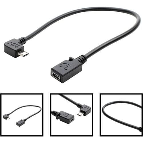 Micro USB Male To Mini USB Female Adapter Converter Data Cable 90 Degree Converter Data Cable Line