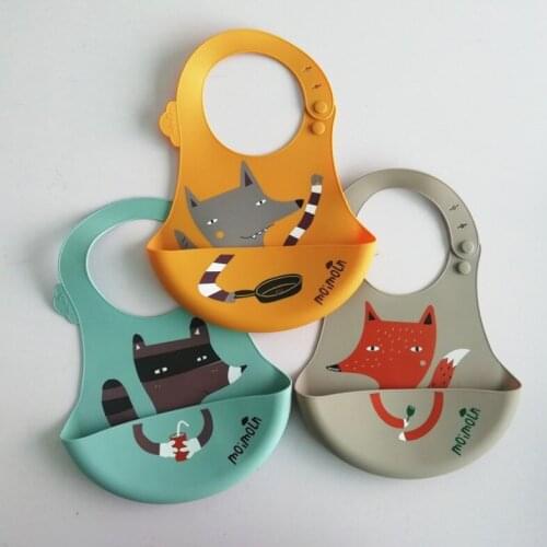 Korean versionof bib rice pocket silicone baby meal bib waterproof food meal pocket baby feeding bib saliva pocket