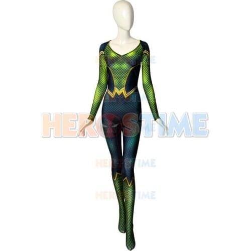 Mera Aquaman Zentai Suit 3D Printed High Quality Quinn Mera Superhero Costume Queen Mera Bodysut