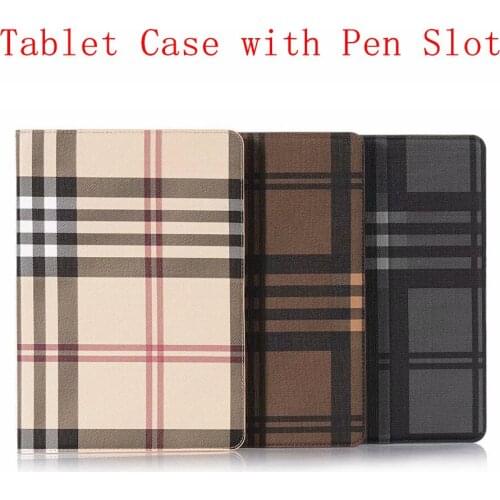 Leather Case Cover Flip Fold Tablet Cover Mig Stripe With Pen Slot Protective For Apple iPad 10.2 10.5 Mig Grain Back Case