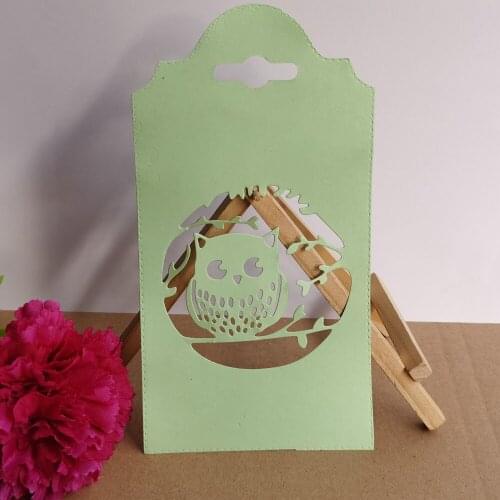 Owl Decoration fittings on branches Metal cutting Mould DIY Clipbook Card template Paper Handicrafts