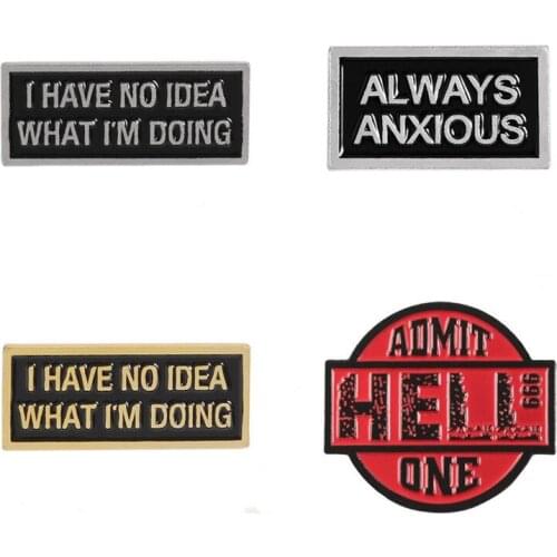 Cute enamel Badges Lapel pins Anime Brooches On Backpack Womens Aesthetic Hijab Pins Letter Badges Brooches Jewelry For Clothes