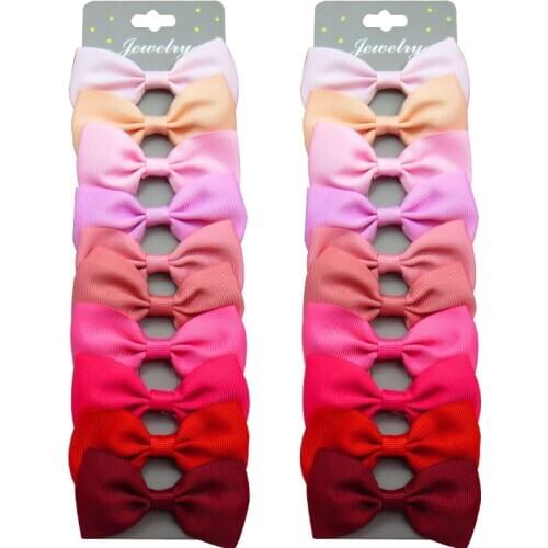 10PCS/Card Fashion PInk Red Ties Bow Creativity Hairpins For Baby Girls Clips Goth Pins Barrette Scrunchy Kids Hair Accessories