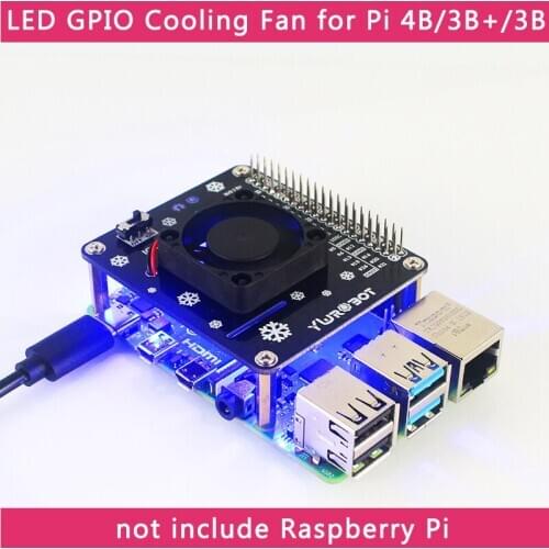 Raspberry Pi 4 Cooling Fan Module GPIO Expansion Board with LED Light GPIO Extenison Module for Raspberry Pi 4B/3B+/3B/3A
