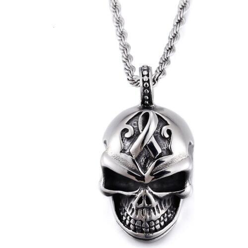 Titanium steel pendant Mens personality exaggerated three-dimensional skull pendant