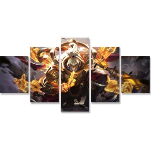 Wall Art Painting LoL Jax 5 Panels Image Picture Modern Paintings Canvas Art Posters on The Wall Modern