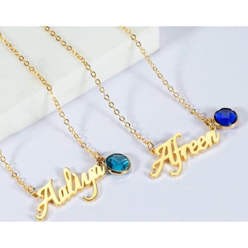Custom Name Letter Pendant Necklace With Diamonds Personality Stainless Steel Charms Necklace For Women Jewelry For Women 2021