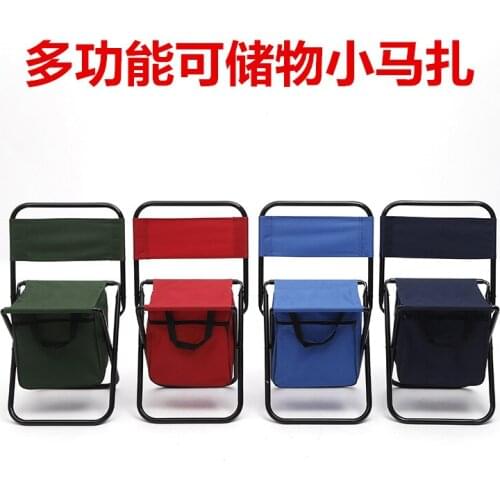 Leisure outdoor portable folding chair multifunctional storage bag stool fishing horse with backrest