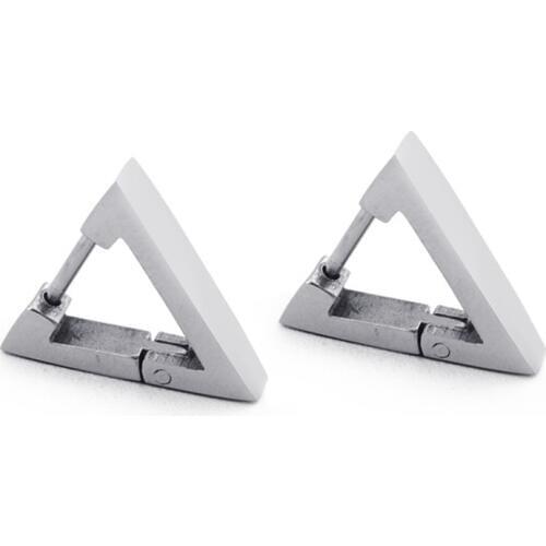 1Pcs Metal Gold Black Color Geometry Triangle Hoop Earrings for Men Fashion Simple Unisex Jewelry Korean Piercing Brinco E220