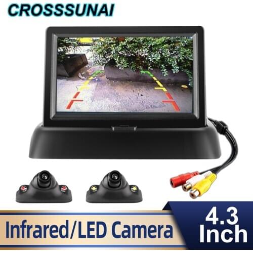 4.3 inch HD Foldable Car Rear View Monitor Reversing LCD TFT Display Screen With Night Vision Backup Rearview Camera For Vehicle