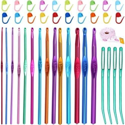 LMDZ Crochet Needle Knitting Kits Yarn Knitting Needles Sewing Tools DIY Seam Ripper Cable Needles Craft With Case Accessories