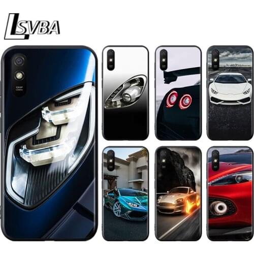 Sport car lamp for Xiaomi Redmi 10X Pro 9C 9A 9T 9 GO K40 K30 Ultra K20 8 7 S2 6 5 4X Pro Soft Black Phone Case