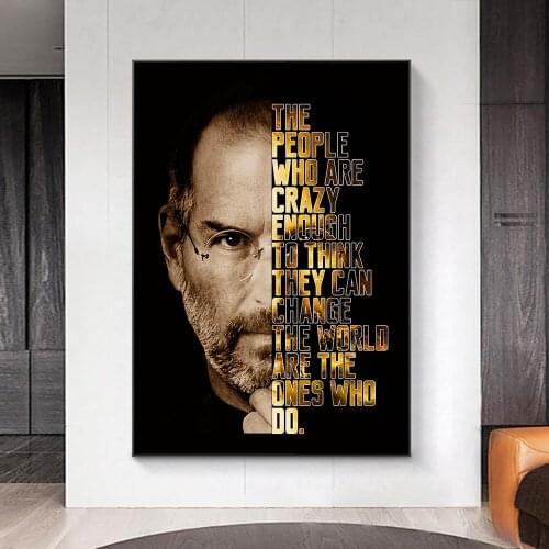 Steven Jobs Portrait Poster Motivation Quotes Painting On Canvas Prints Modern Wall Art Picture for Living Room Decoration