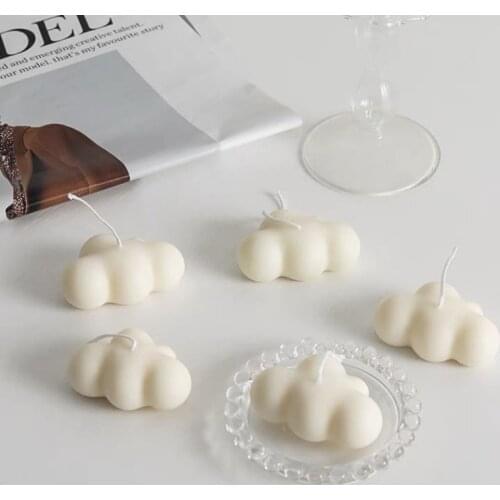 Ins Hand-Made Aromatherapy Candle Cloud Shape Birthday Cake Romantic Wax Candles Wedding Home Decoration Photo Props