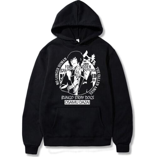 Bungou Stray Dogs Hoodie Osamu Dazai Hoodies Male Pullover Hoodie Autumn Winter Fleece Keep Warm Streetwear Hip Hop Hoodies Men