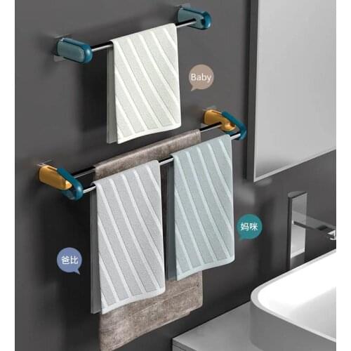 Punch-free Towel Rack Bathroom Towel Rack Hook Bathroom Rack Single Towel Bar Toilet Wall-mounted Rack Storage Rack