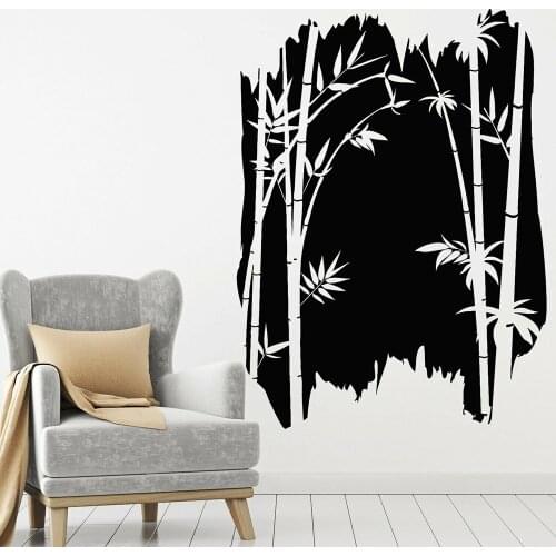 Plant Vinyl Wall Decal Bamboo Cane Tree Branch Asian Chinese Style Wall Stickers Company Office Window Wall Decoration Z209