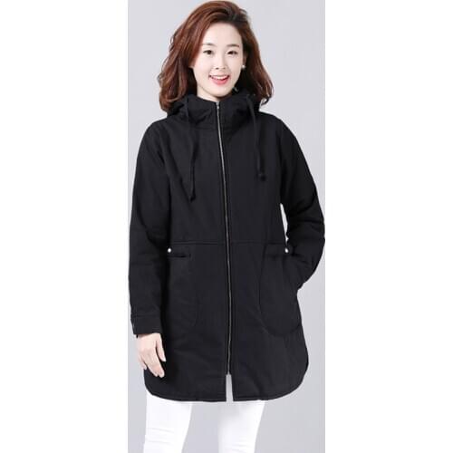 High Quality 2019 Fashion New Cotton Coats Women Korean 3XL Jacket Warm Parkers Loose Ladies Casual Solid Color Cotton Outerwear