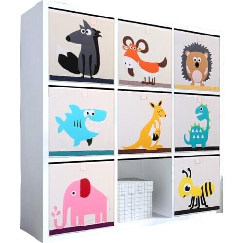New 3D Cartoon Animal Toy Storage Box Folding Storage Bins Wardrobe Drawer Organizer Clothes Storage Basket Kids Toys Organizer