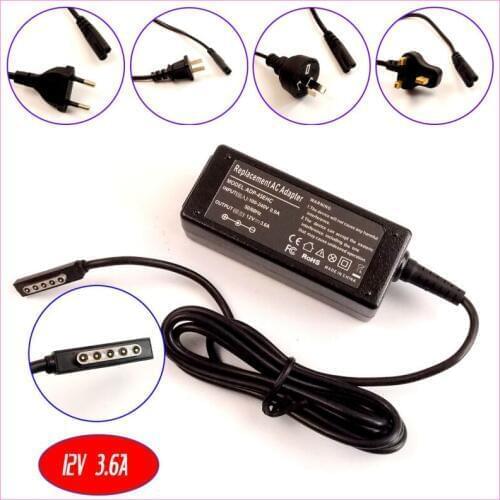 12V 3.6A Laptop Ac Adapter Charger for Microsoft Surface 2 /Surface RT 10.6 /Surface PRO 128GB 64GB Tablet