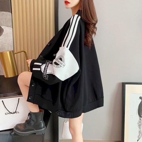 Womens Cardigan Plus Velvet Thickening 2021 New Winter Korean Version Loose Wild Large Size Women Ins Jacket Tide Goth Clothing