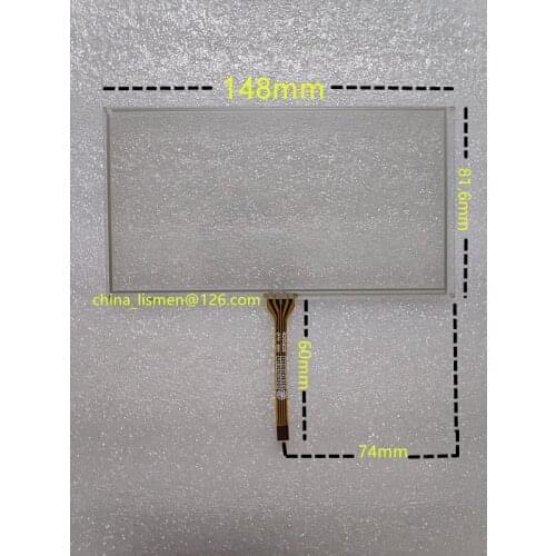 1 piece 6.1 inch 148*81 148*82 149*83mm 4 pins glass touch screen panel Digitizer Lens for car DVD player LCD