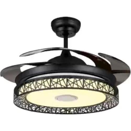 1STSHINE 42 inch high RPM acrylic ABS hidden blade fancy chandelier ceiling fan LED light with MP3 music