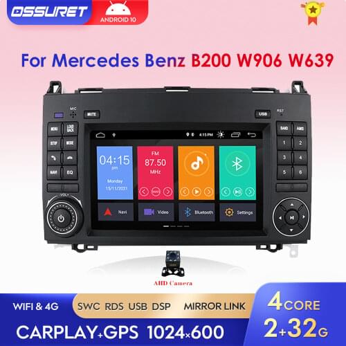 IPS Car Multimedia Radio Stereo Player GPS 2 Din DVD Automotivo For Mercedes Benz Sprinter B200 B-class W245 B170 W169 SD BT SWC
