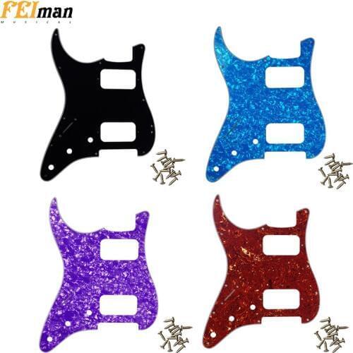 Pleroo Guitar accessories Left Handed pickguards with 11 Screws for fender Standard ST HH Stratocaster Guitarra Scratch Plate