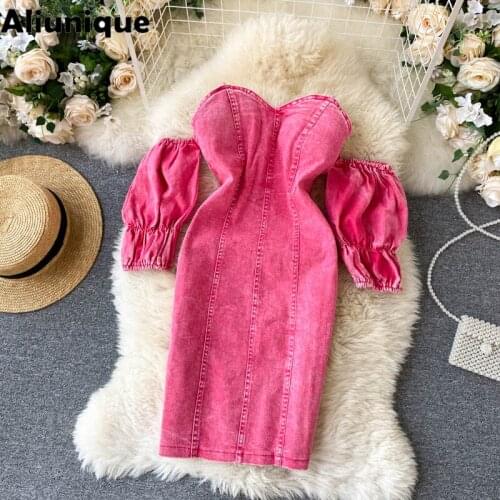 Модные джинсовые платья Aliunique China At AliExpress