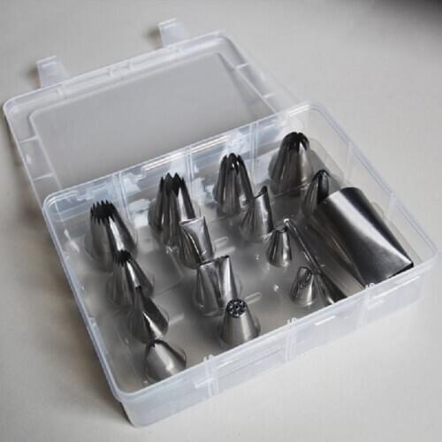 Free Shipping High Quality 16pcs Piping Nozzles Sugarcraft Decorating Icing Tips Set