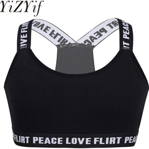 Bra Top Puberty Growing Young Girls Padded Cotton Wide Elastic Shoulder Straps X-Shaped Back Training Bra Underwear Sport Undies