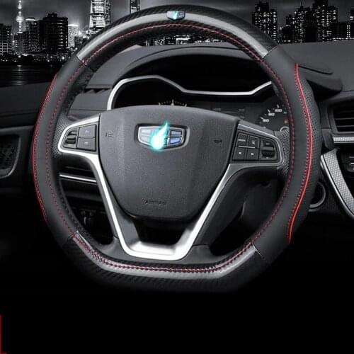 D Type Car Steering Wheel Cover Wrap For Geely Atlas 2016 - 2021 Coolray I 2020 2021 Emgrand 7 2018 - 2021 Emgrand GT 2015- 2021