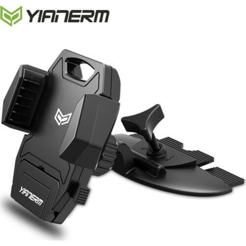 Yianerm Car Phone Holder CD Slot Mount For Phone in Car Stand For iPhone Samsung GPS One-Clip Support For Huawei Xiaomi