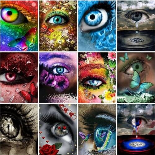 Eye DIY 5D Diamond Painting Full Round Resin Cartoon Diamond Embroidery Cross Stitch Mosaic Wall Art Home Decor