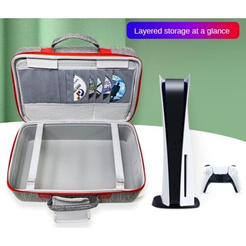 Travel Storage Handbag for PS5 Console Protective Luxury Bag Game Player Adjustable Handle Pack Controller Box Travel Carrying