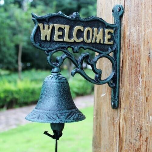Doorbell Iron Art Walls Decoration Vintage Bell Garden Villa Apartment Welcome Swing Bell European-style Rustic Retro Atmosphere